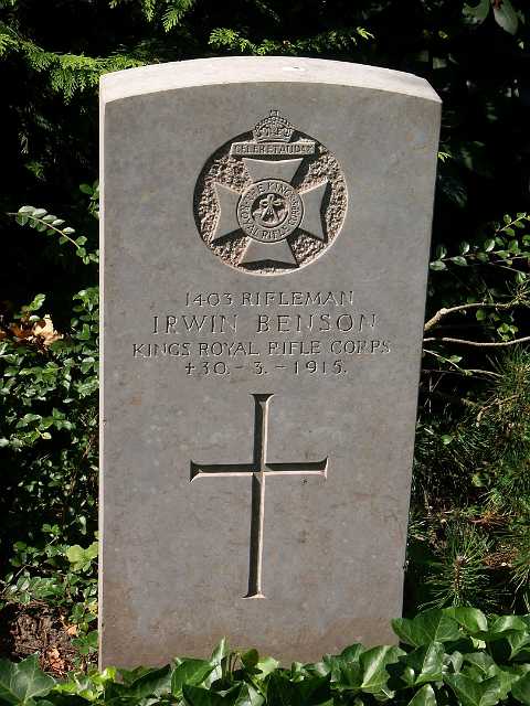 Benson.JPG - Irvine Benson, Rifleman 2 bn Kings Royal Rifles  